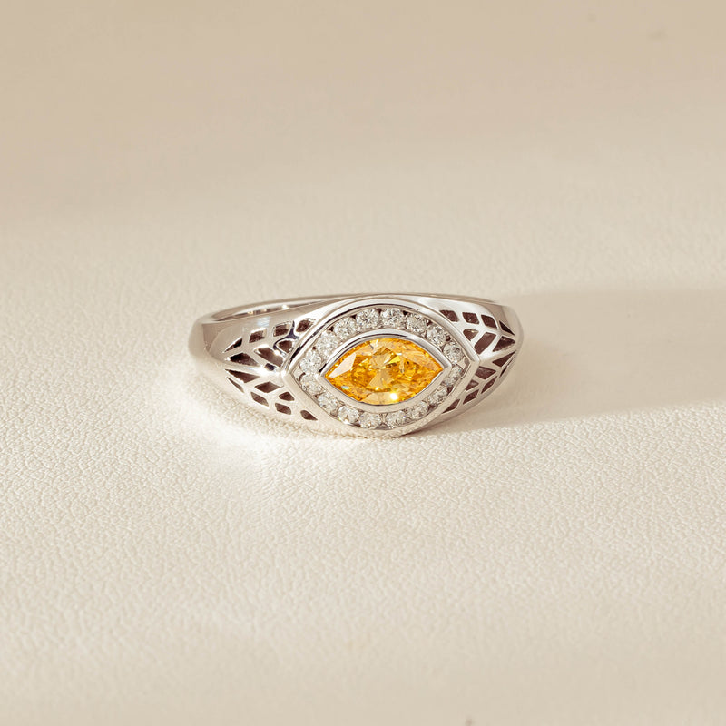 Deja Vu 18ct White Gold .65ct Yellow Diamond Ring - Ring - Walker & Hall