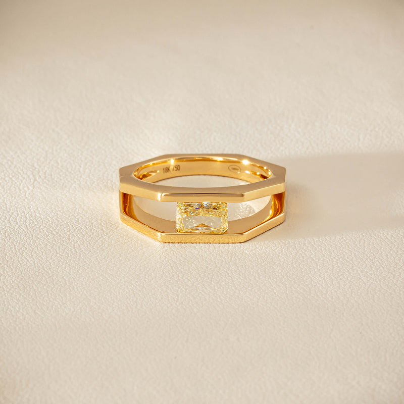 18ct Yellow Gold .70ct Fancy Diamond Openwork Ring - Ring - Walker & Hall