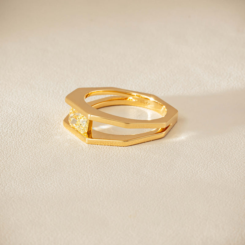 18ct Yellow Gold .70ct Fancy Diamond Openwork Ring - Ring - Walker & Hall