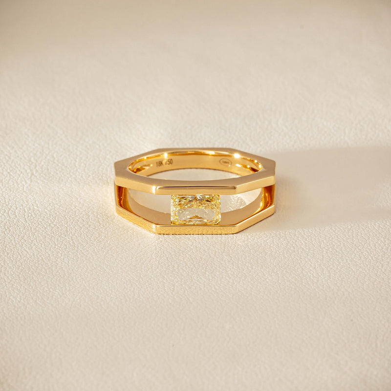 18ct Yellow Gold .70ct Fancy Diamond Openwork Ring - Ring - Walker & Hall