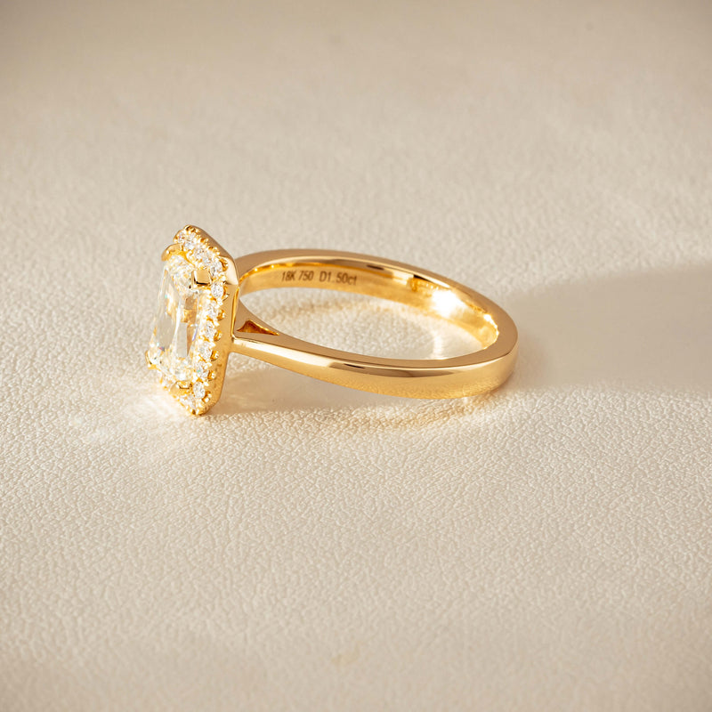 18ct Yellow Gold 1.50ct Emerald-Cut Diamond Nina Ring - Ring - Walker & Hall