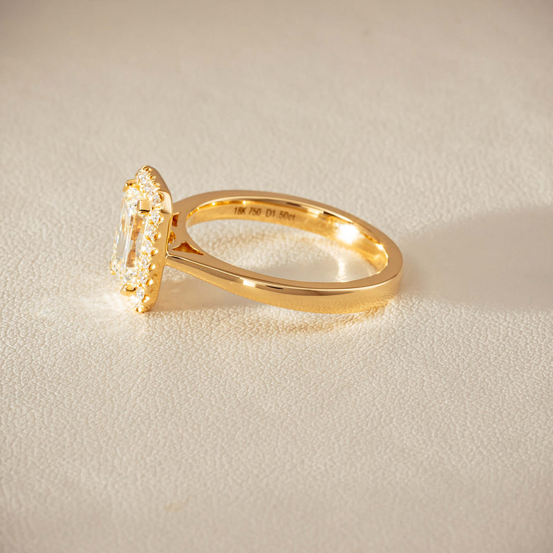 18ct Yellow Gold 1.50ct Emerald-Cut Diamond Nina Ring - Ring - Walker & Hall