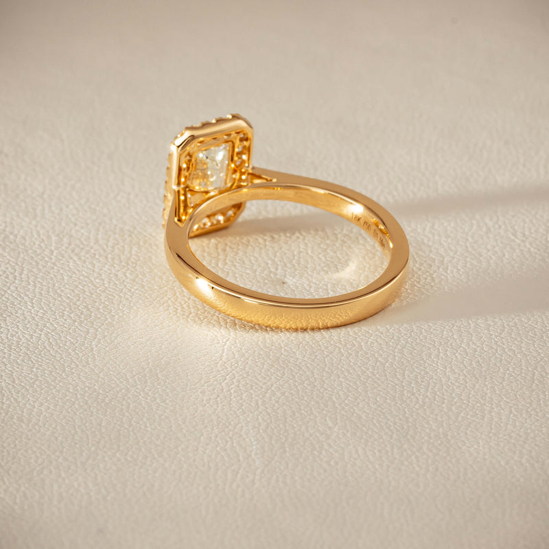 18ct Yellow Gold 1.50ct Emerald-Cut Diamond Nina Ring - Ring - Walker & Hall