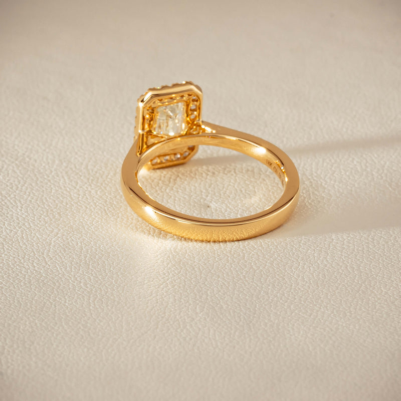 18ct Yellow Gold 1.50ct Emerald-Cut Diamond Nina Ring - Ring - Walker & Hall