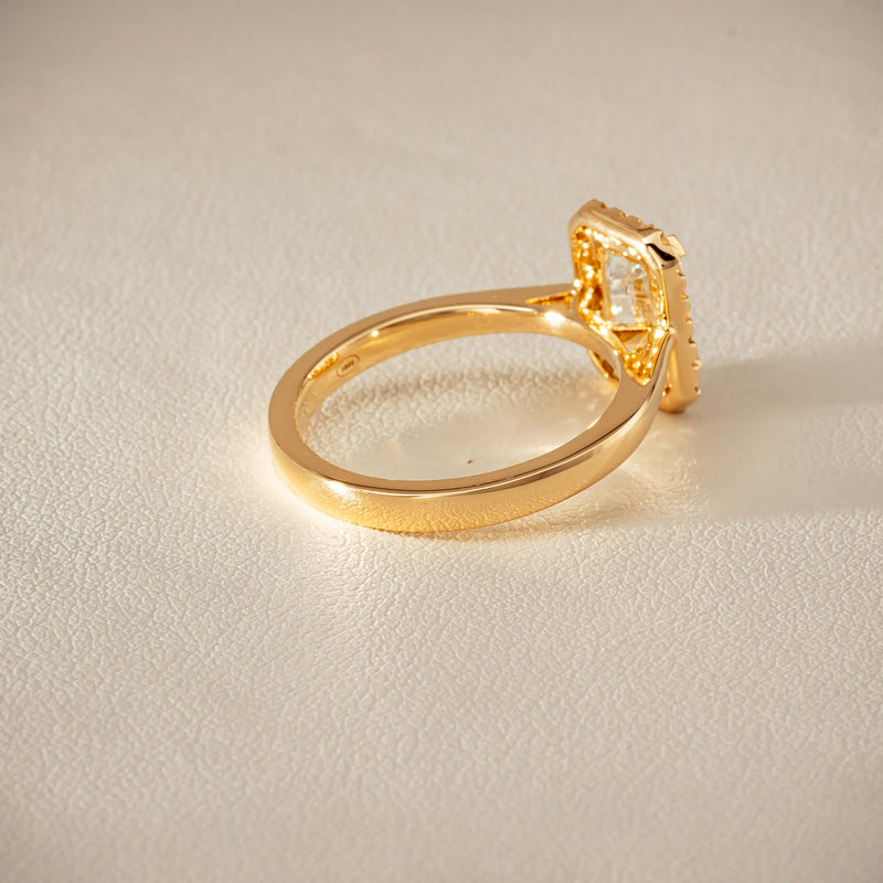 18ct Yellow Gold 1.50ct Emerald-Cut Diamond Nina Ring - Ring - Walker & Hall