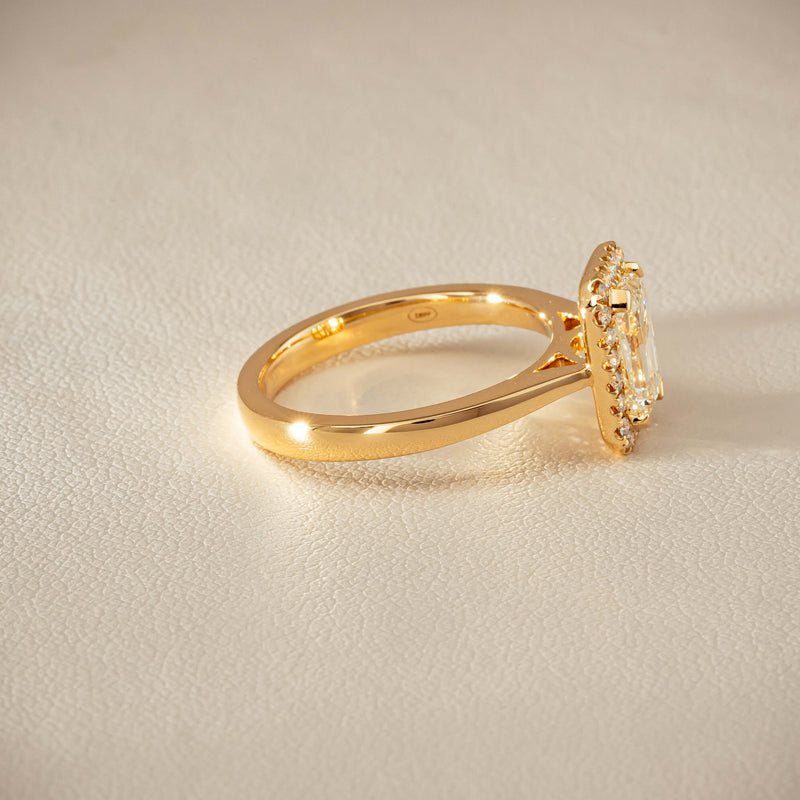 18ct Yellow Gold 1.50ct Emerald-Cut Diamond Nina Ring - Ring - Walker & Hall