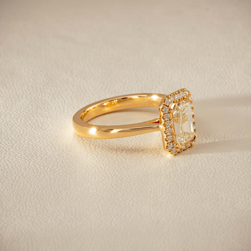 18ct Yellow Gold 1.50ct Emerald-Cut Diamond Nina Ring - Ring - Walker & Hall