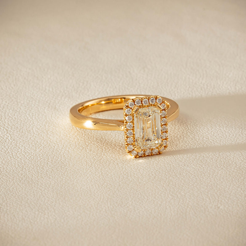 18ct Yellow Gold 1.50ct Emerald-Cut Diamond Nina Ring - Ring - Walker & Hall