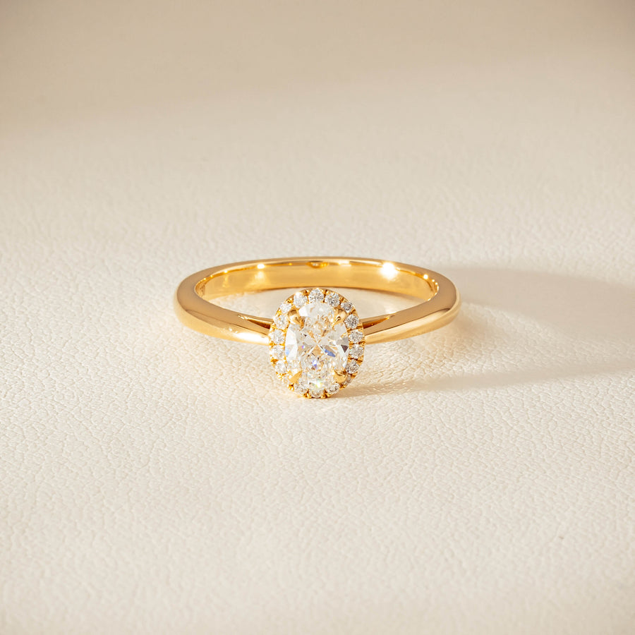 18ct Yellow Gold .51ct Oval Cut Diamond Nina Ring