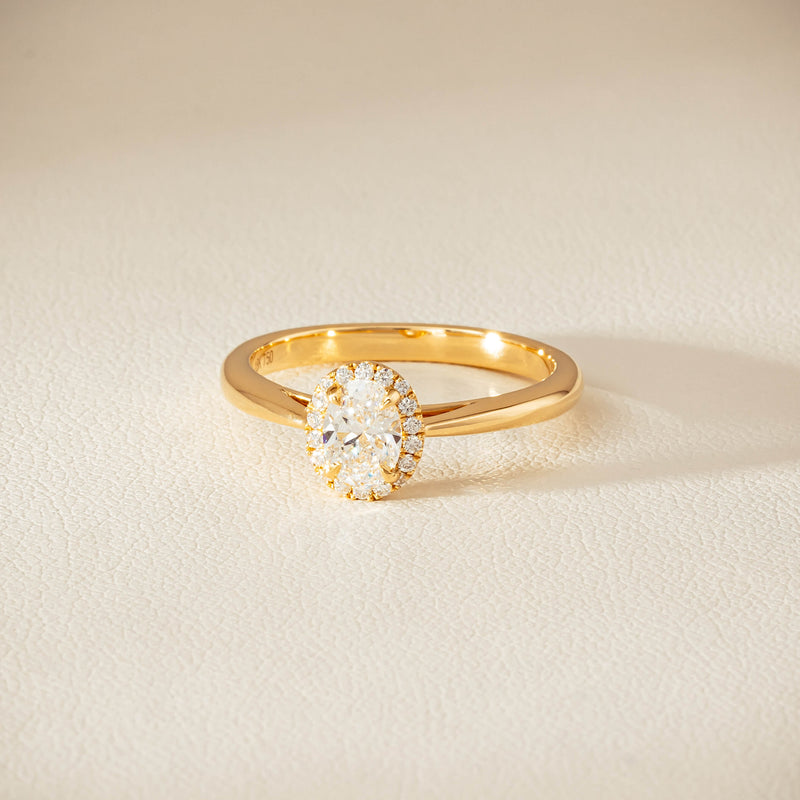 18ct Yellow Gold .51ct Oval Cut Diamond Nina Ring