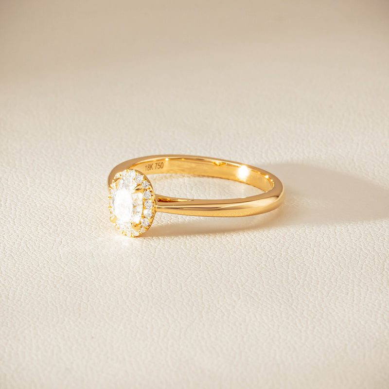 18ct Yellow Gold .51ct Oval Cut Diamond Nina Ring