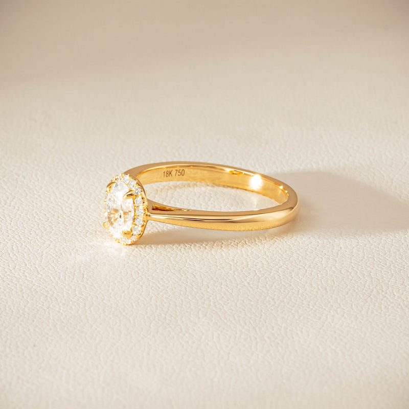18ct Yellow Gold .51ct Oval Cut Diamond Nina Ring