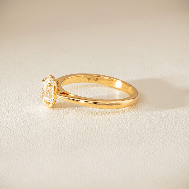 18ct Yellow Gold .51ct Oval Cut Diamond Nina Ring