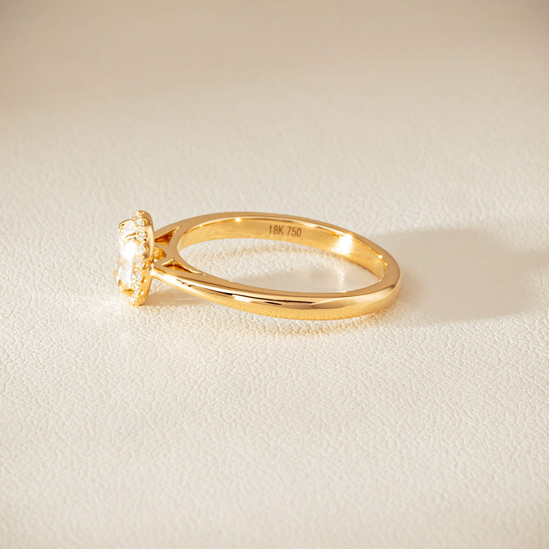 18ct Yellow Gold .51ct Oval Cut Diamond Nina Ring