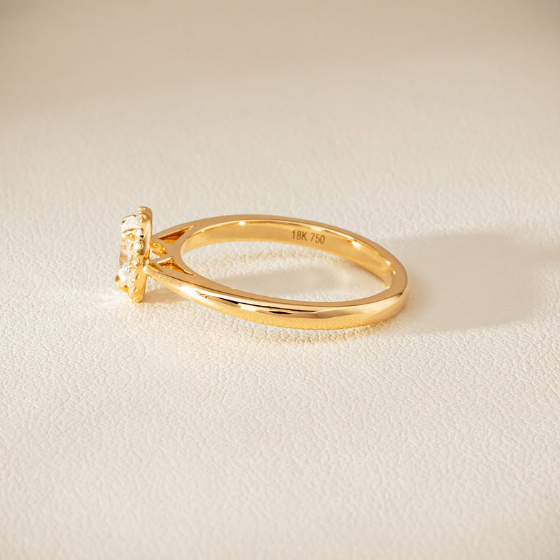 18ct Yellow Gold .51ct Oval Cut Diamond Nina Ring