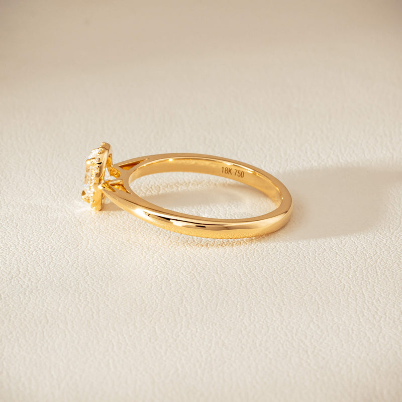 18ct Yellow Gold .51ct Oval Cut Diamond Nina Ring