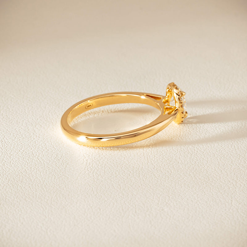 18ct Yellow Gold .51ct Oval Cut Diamond Nina Ring