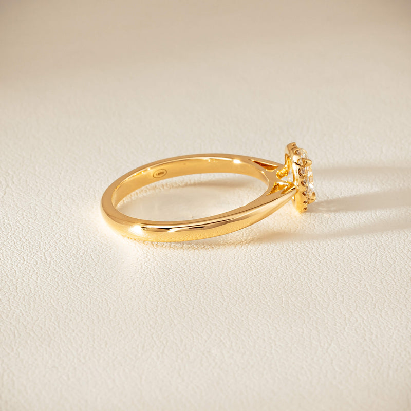 18ct Yellow Gold .51ct Oval Cut Diamond Nina Ring
