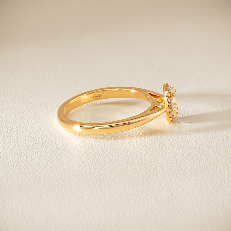 18ct Yellow Gold .51ct Oval Cut Diamond Nina Ring