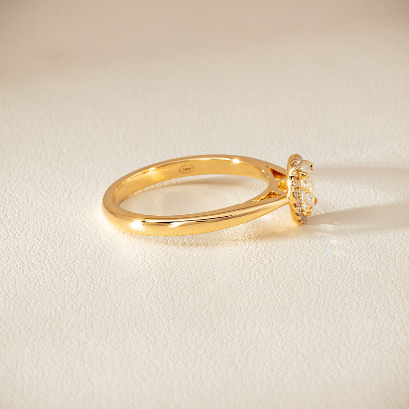 18ct Yellow Gold .51ct Oval Cut Diamond Nina Ring
