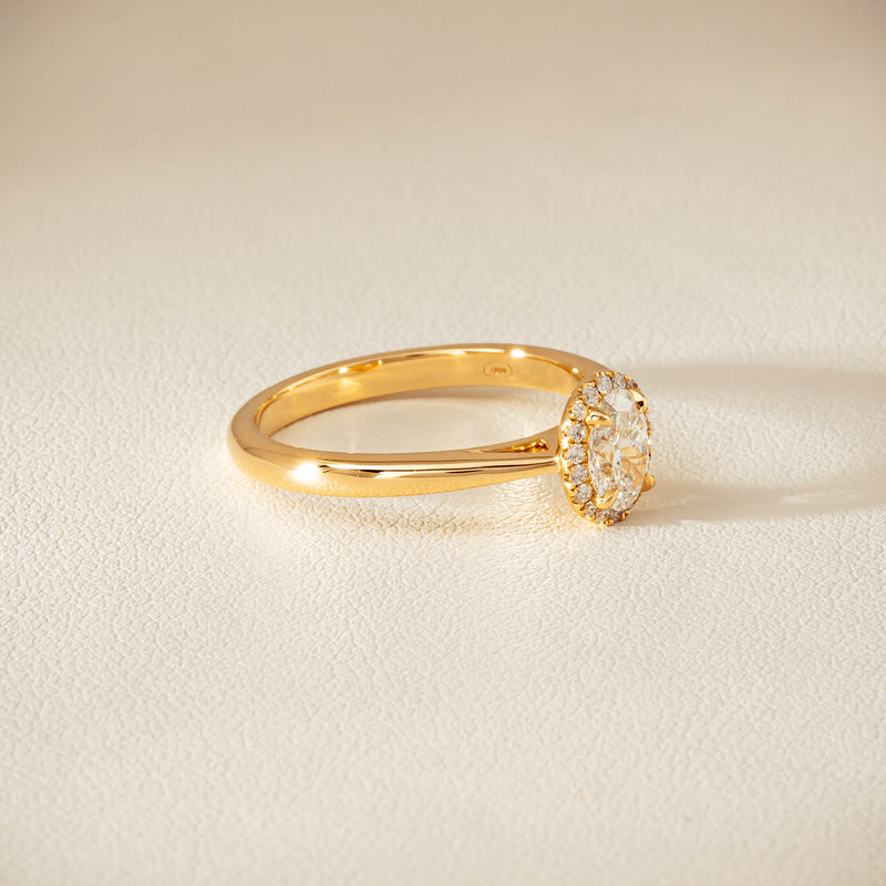 18ct Yellow Gold .51ct Oval Cut Diamond Nina Ring