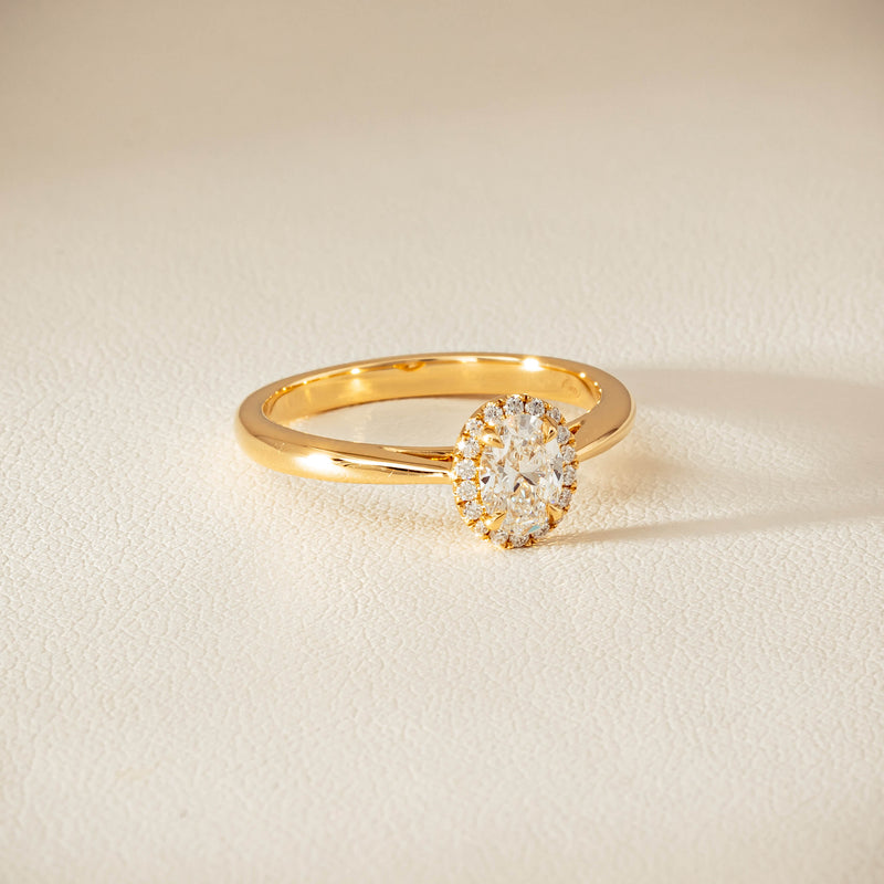 18ct Yellow Gold .51ct Oval Cut Diamond Nina Ring