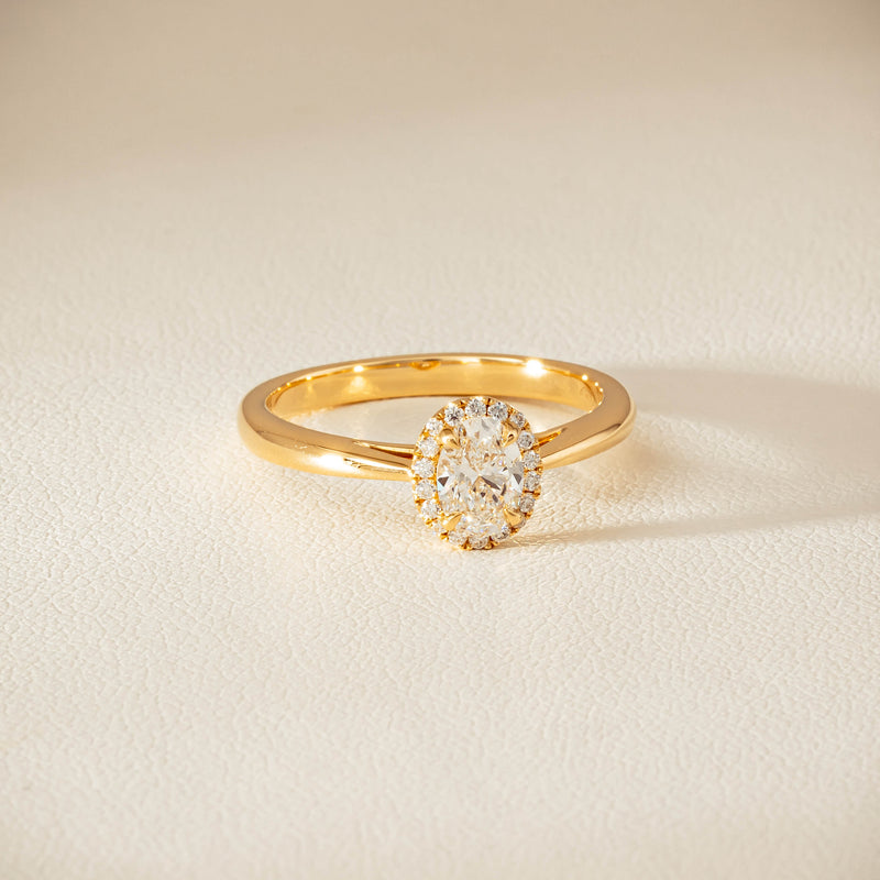 18ct Yellow Gold .51ct Oval Cut Diamond Nina Ring