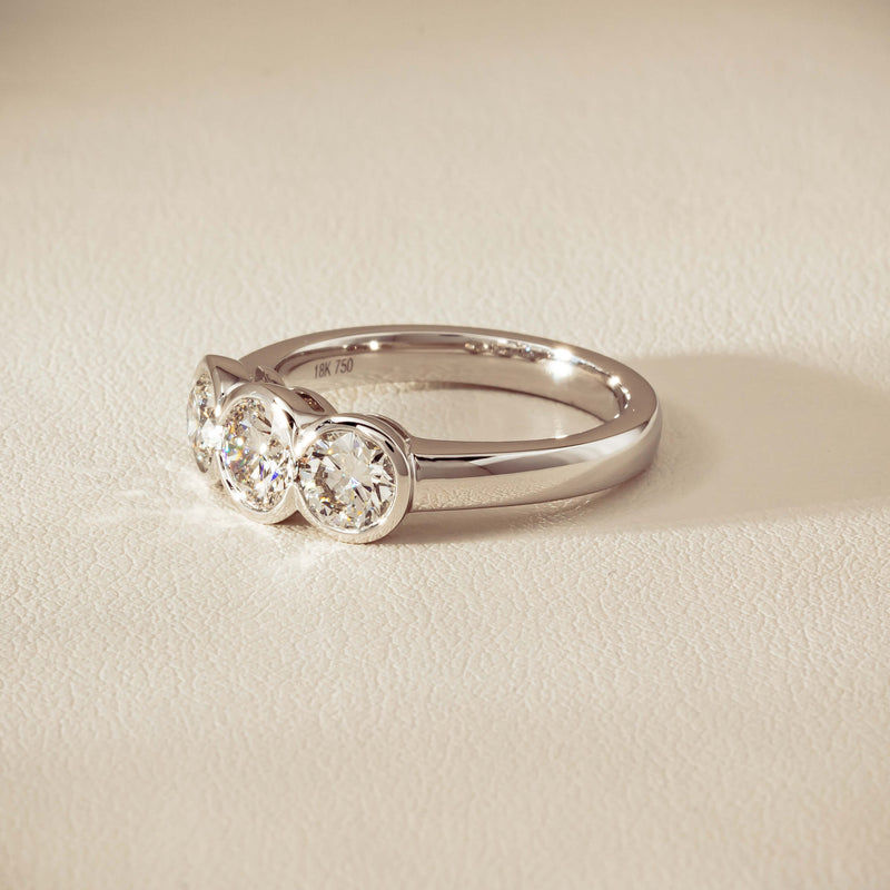 18ct White Gold 1.61ct Diamond Three-Stone Natalia Ring