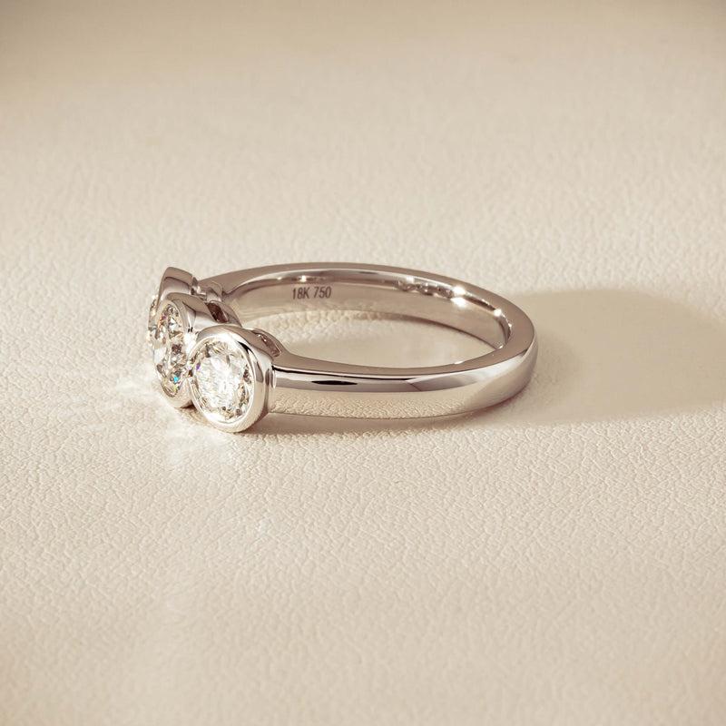 18ct White Gold 1.61ct Diamond Three-Stone Natalia Ring