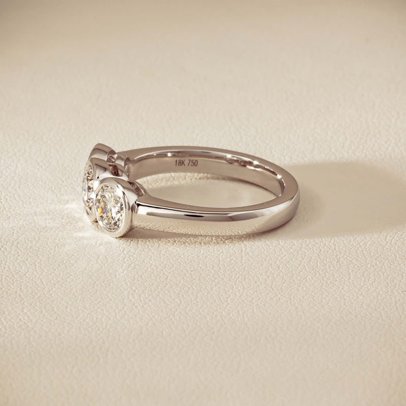 18ct White Gold 1.61ct Diamond Three-Stone Natalia Ring