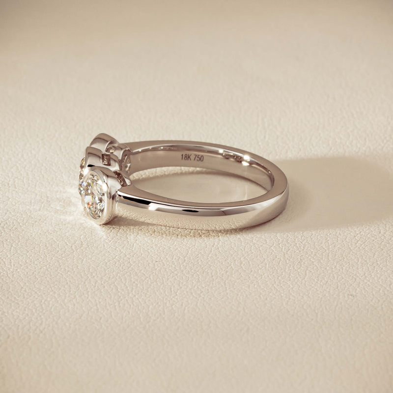 18ct White Gold 1.61ct Diamond Three-Stone Natalia Ring