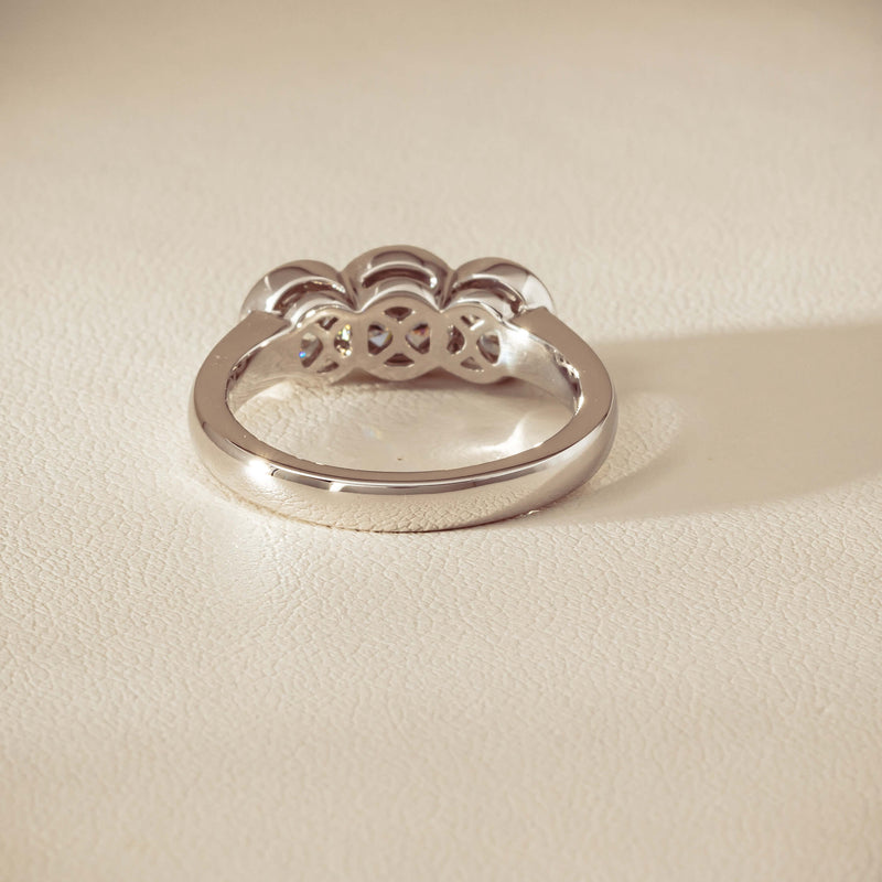 18ct White Gold 1.61ct Diamond Three-Stone Natalia Ring