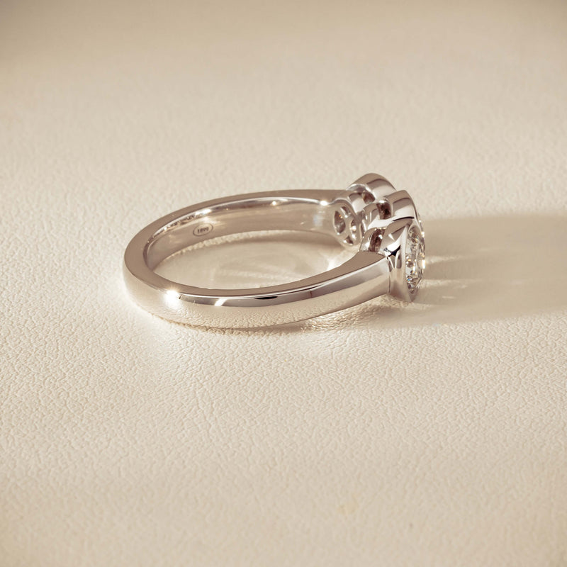 18ct White Gold 1.61ct Diamond Three-Stone Natalia Ring