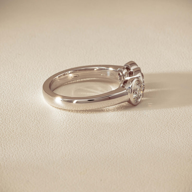 18ct White Gold 1.61ct Diamond Three-Stone Natalia Ring