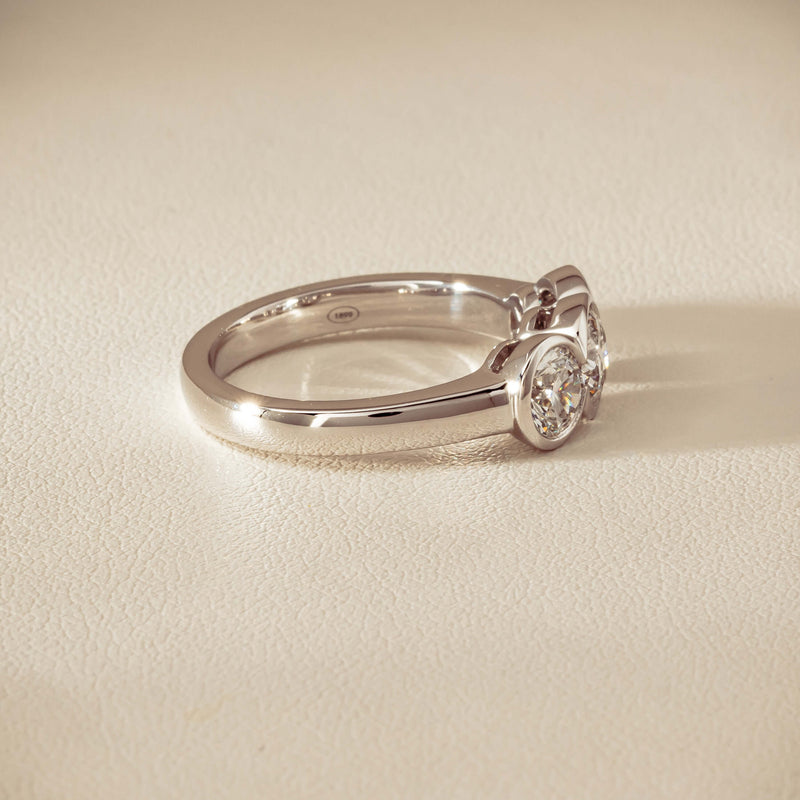 18ct White Gold 1.61ct Diamond Three-Stone Natalia Ring