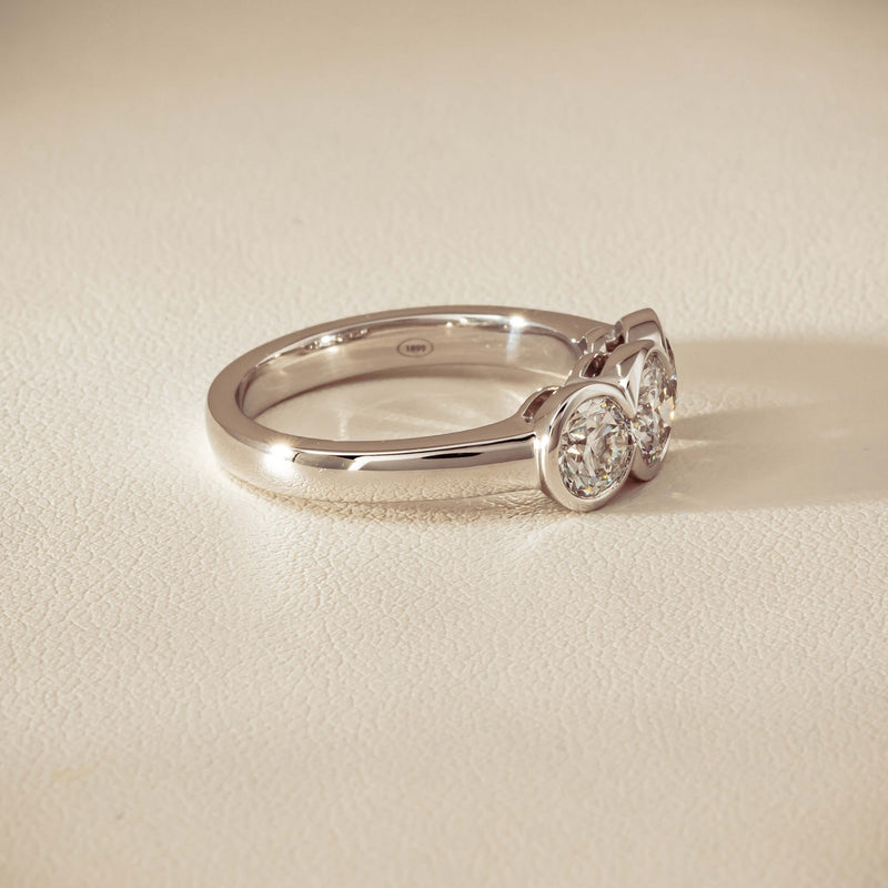 18ct White Gold 1.61ct Diamond Three-Stone Natalia Ring