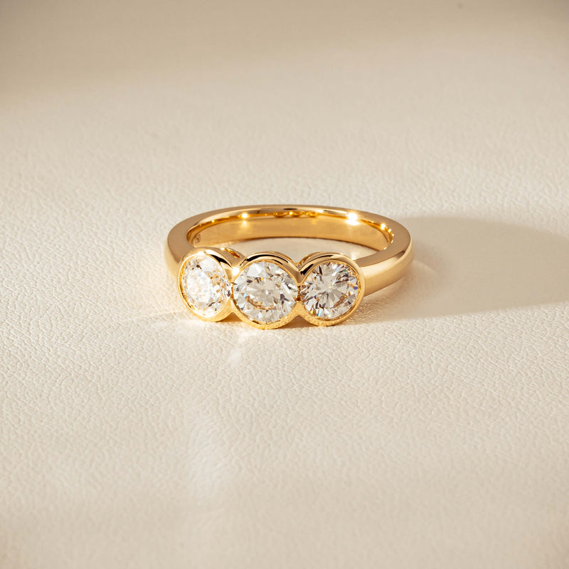 18ct Yellow Gold 1.64ct Diamond Three-Stone Natalia Ring