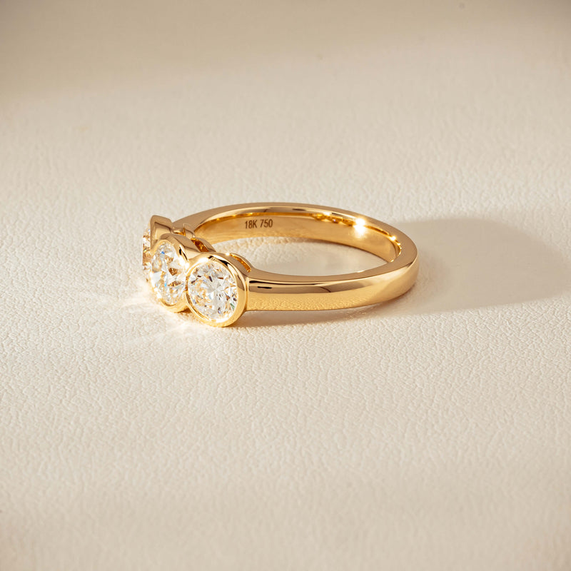 18ct Yellow Gold 1.64ct Diamond Three-Stone Natalia Ring