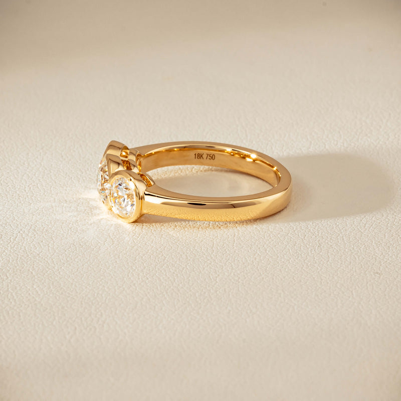 18ct Yellow Gold 1.64ct Diamond Three-Stone Natalia Ring