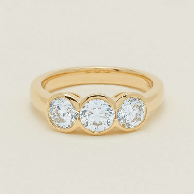 18ct Yellow Gold 1.64ct Diamond Three-Stone Natalia Ring