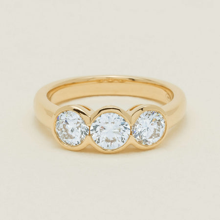 18ct Yellow Gold 1.64ct Diamond Three-Stone Natalia Ring