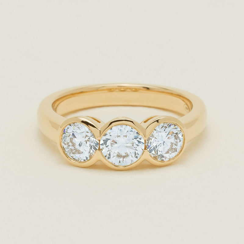 18ct Yellow Gold 1.64ct Diamond Three-Stone Natalia Ring