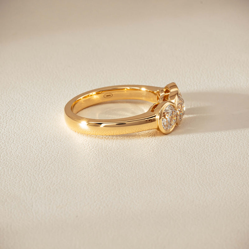 18ct Yellow Gold 1.64ct Diamond Three-Stone Natalia Ring