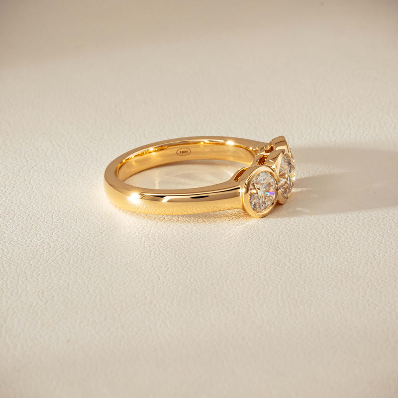 18ct Yellow Gold 1.64ct Diamond Three-Stone Natalia Ring