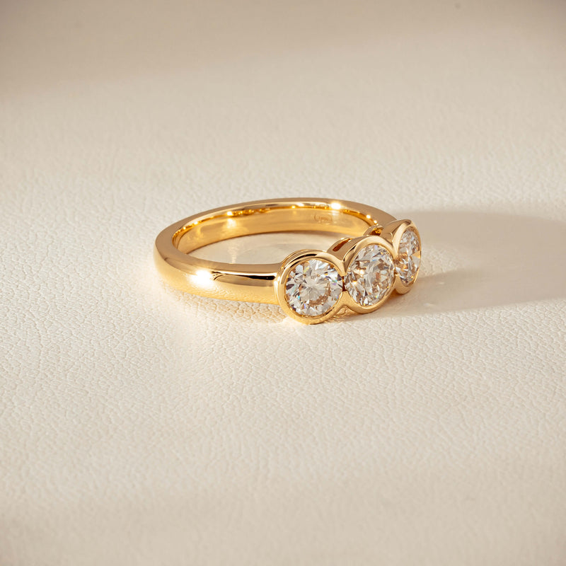 18ct Yellow Gold 1.64ct Diamond Three-Stone Natalia Ring