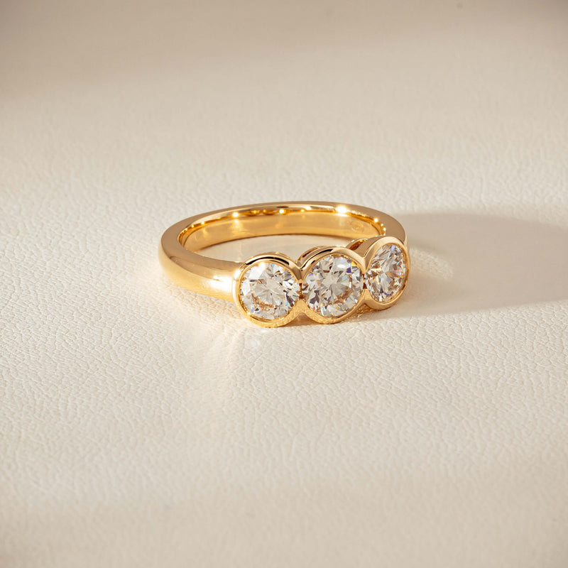 18ct Yellow Gold 1.64ct Diamond Three-Stone Natalia Ring