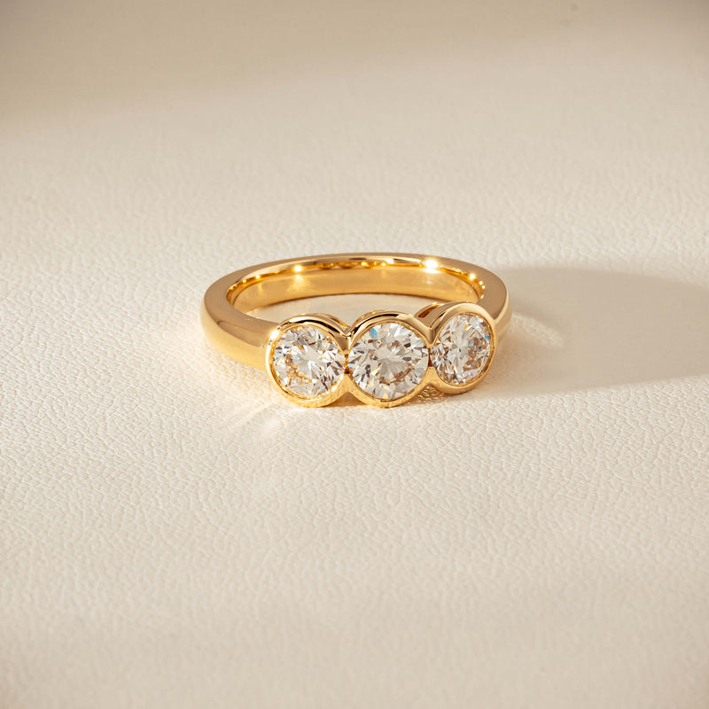 18ct Yellow Gold 1.64ct Diamond Three-Stone Natalia Ring