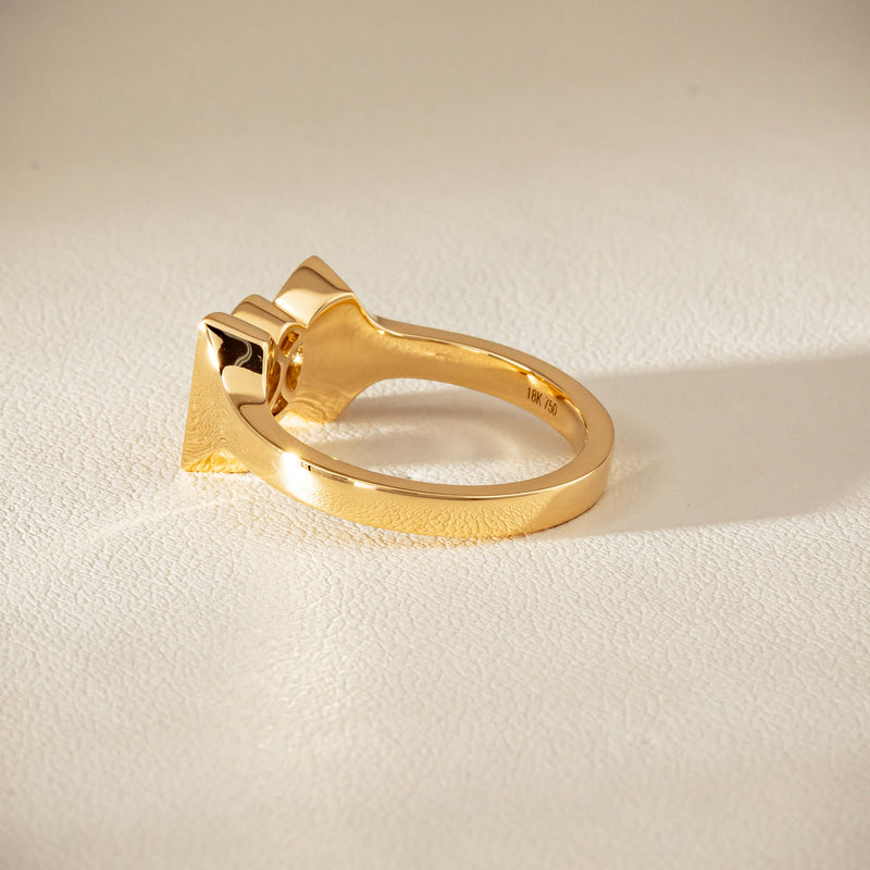 18ct Yellow Gold .50ct Oval Diamond Bow Ring