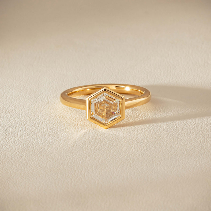 18ct Yellow Gold 1.05ct Hexagonal Diamond Natalia Ring
