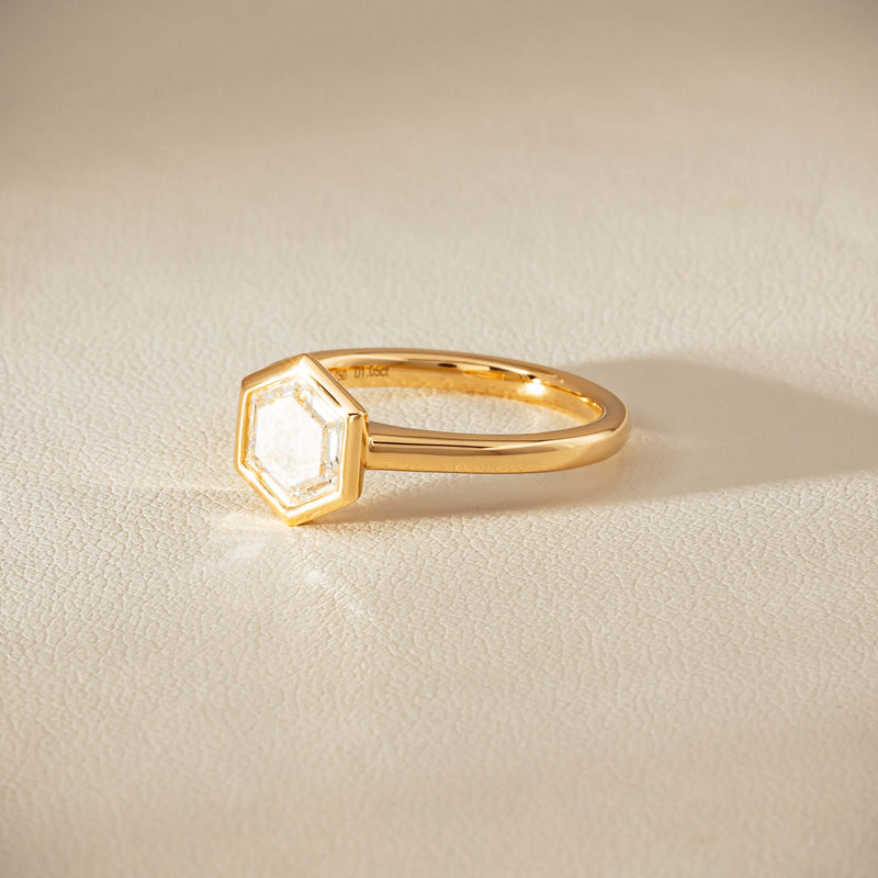 18ct Yellow Gold 1.05ct Hexagonal Diamond Natalia Ring